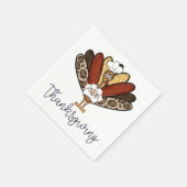 感謝祭のスクリプト与えトルコ感謝していプレート スタンダードカクテルナプキン (角)