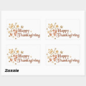 感謝祭のスタンプ/ハッピー・感謝祭 長方形シール (シート)