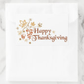 感謝祭のスタンプ/ハッピー・感謝祭 長方形シール (バッグ)