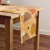 感謝祭のステッカーパターン ショートテーブルランナー (インサイチュ)