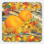 感謝祭のステッカー スクエアシール (正面)