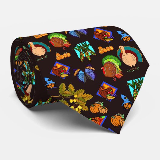 感謝祭のタイ ネクタイ (ロール)