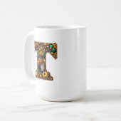 感謝祭のターキー風の文字 コーヒーマグカップ (正面左)