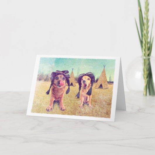 感謝祭のチワワのヴィンテージの写真 シーズンカード (正面)