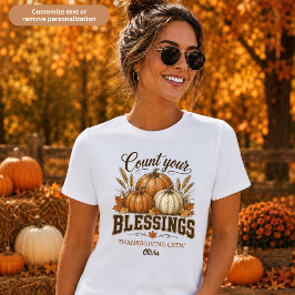 感謝祭のチーム 女性用 Count Your Blessings Tシャツ