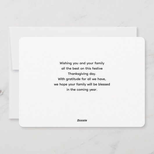 感謝祭のテーブルの豊作 シーズンカード (裏面)