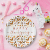 感謝祭のテーブル設定 – 紅葉デザイン ペーパープレート (パーティー)