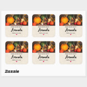 感謝祭のテーブル豊かな収穫キッチン スクエアシール (シート)