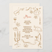 感謝祭のディナーお洒落招待状 案内状 (正面/裏面)