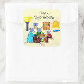 感謝祭のディナーでマウスの家 スクエアシール (バッグ)