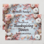 感謝祭のディナーにお誘いします - かぼちゃの招待状 招待状 (正面/裏面)