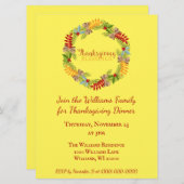 感謝祭のディナーにご一緒ください 招待状 (正面/裏面)