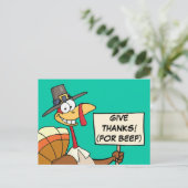 感謝祭のディナーのためのトルコの代替品 ポストカード (スタンド正面)
