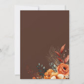 感謝祭のディナーの花の茶色 招待状 (裏面)
