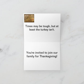 感謝祭のディナーへの招待。 ノートカード
