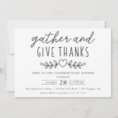 感謝祭のディナーを楽しむ 招待状 (正面)