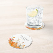 感謝祭のディナーカボチャの野花モダン ペーパーコースター (インサイチュ)