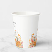 感謝祭のディナーカボチャの野花モダン 紙コップ (左)