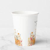 感謝祭のディナーカボチャの野花モダン 紙コップ (右)