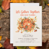 感謝祭のディナーカボチャ与えが集ま感謝している 招待状