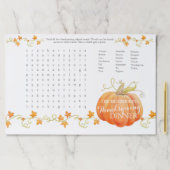 感謝祭のディナーカボチャ語の検索水の色 ペーパーパッド (インサイチュ)