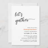 感謝祭のディナーシンプルを集めよう 招待状 (正面)
