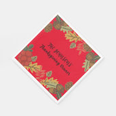 感謝祭のディナーナプキンパーソナライズされた、クリスマス スタンダードランチョンナプキン (角)