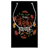 感謝祭のディナーパーティー 家族 休暇 ギフト スモールペーパーバッグ (裏面)