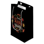 感謝祭のディナーパーティー 家族 休暇 ギフト スモールペーパーバッグ (正面アングル)