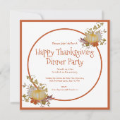 感謝祭のディナーパーティー 招待状 (正面)