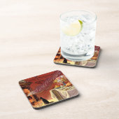 感謝祭のディナーブラックキャット暖炉トルコ コースター (右側)