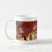 感謝祭のディナーブラックキャット暖炉トルコ コーヒーマグカップ (左)