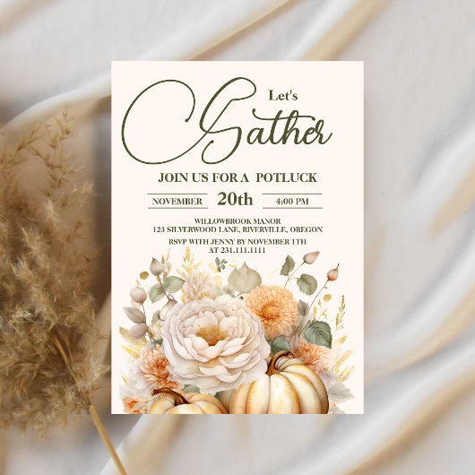 感謝祭のディナーホリデーを集めよう 招待状