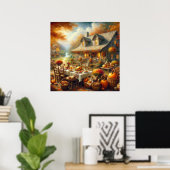 感謝祭のディナーポスター ポスター (ホームオフィス)