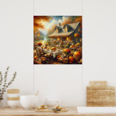 感謝祭のディナーポスター ポスター (キッチン)