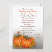 感謝祭のディナー招待 招待状 (正面)