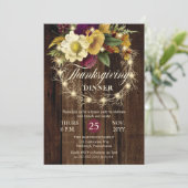 感謝祭のディナー素朴 – ウッドシライトリース 招待状 (スタンド正面)