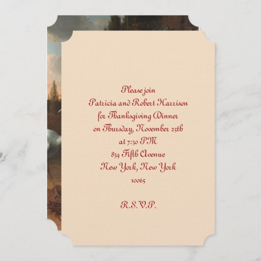 感謝祭のディナー|エレガント| 招待状 (正面/裏面)