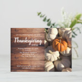 感謝祭のディナー　パンプキン　ハーベスト　フォト 招待状 (スタンド正面)