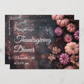 感謝祭のディナー　パンプキン　招待状　ナチュラル 招待状 (正面/裏面)