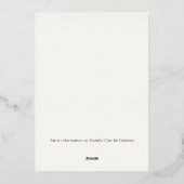 感謝祭のディナー・パーティー 秋の喜びと感謝を込めて 箔招待状 (裏面)