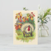 感謝祭のディナー ヴィンテージ ターキー インビテーション (スタンド正面)