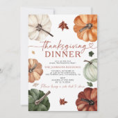 感謝祭のディナー、友情、集まろう 招待状 (正面)