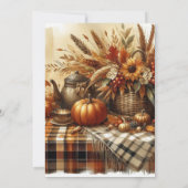 感謝祭のディナー 家族 友達 招待状 (裏面)