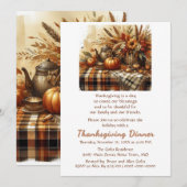 感謝祭のディナー 家族 友達 招待状 (正面/裏面)