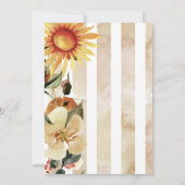 感謝祭のディナー 感謝祭 秋 ヒマワリ 招待状 (裏面)