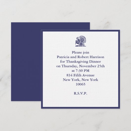感謝祭のディナー 招待状 (正面/裏面)