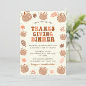 感謝祭のディナー 秋のポンプキン 招待状 (スタンド正面)