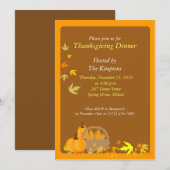 感謝祭のディナー 5x7 ハーベスト ご招待 招待状 (正面/裏面)