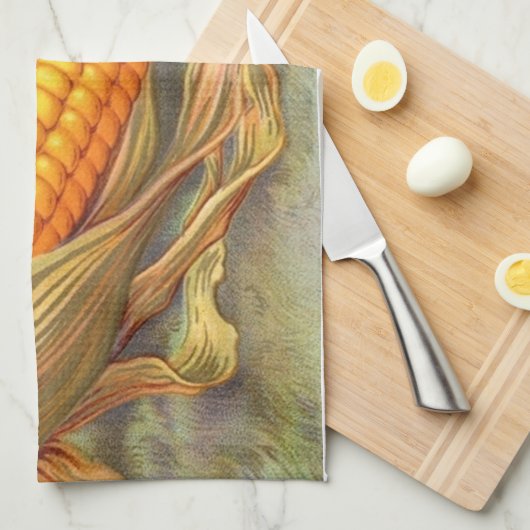 感謝祭のトウモロコシの台所タオル キッチンタオル (四つ折り)